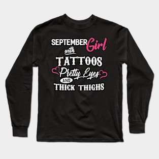 September Girl With Tattoos Long Sleeve T-Shirt